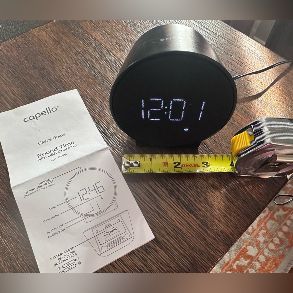 SALE 2/$20 🤩 Capello Round Digital Alarm Clock – LED Display – Snooze & Dimming